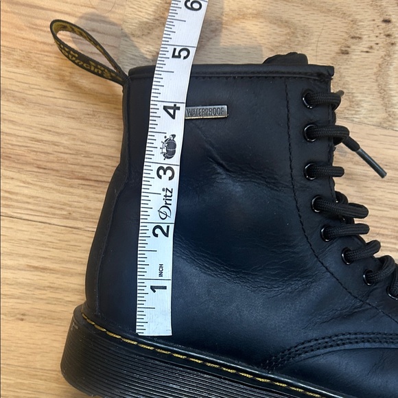 Unisex Dr. Martens Waterproof Black Leather Boots, Size 3 US - Picture 10 of 11